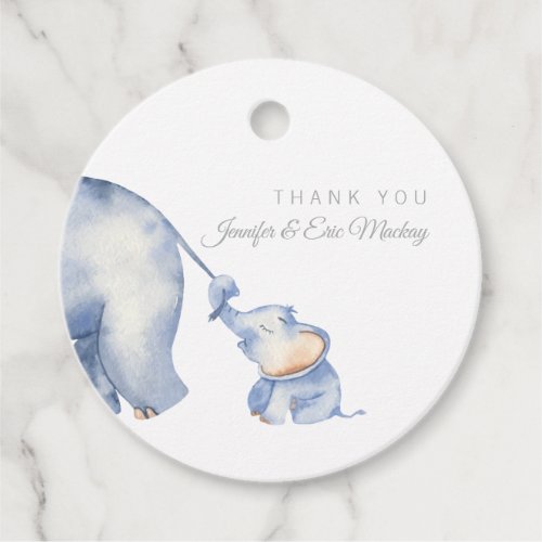 Elephant Baby Shower Favor Tags