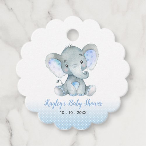 Elephant Baby Shower Favor Tags _ Boy 1st Birthday