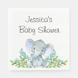 Elephant Baby Shower, First Birthday Party Napkins