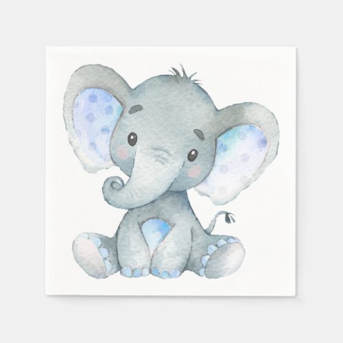 Elephant Baby Shower First Birthday Party Napkins