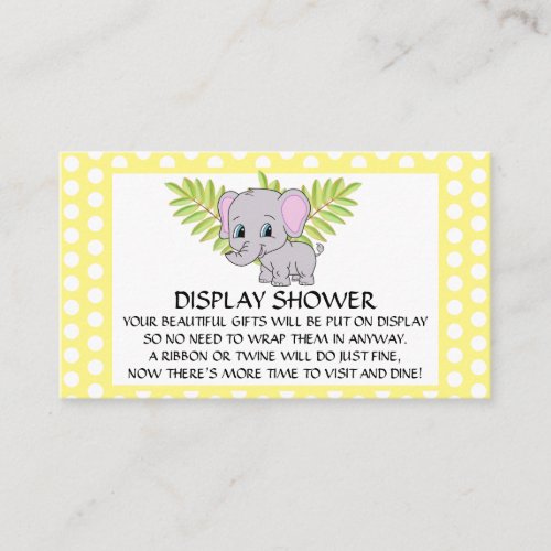 Elephant Baby Shower Gender Neutral Display Shower Enclosure Card