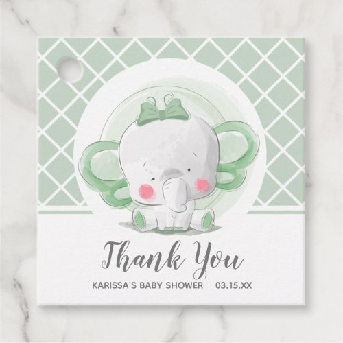 Elephant Baby Shower Gender Neutral Favor Tags