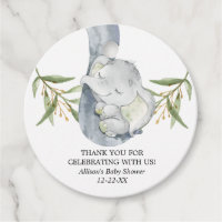 Elephant baby shower gender neutral favor tags