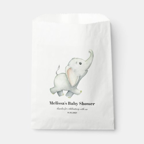 Elephant Baby Shower Gender Neutral Personalized Favor Bag