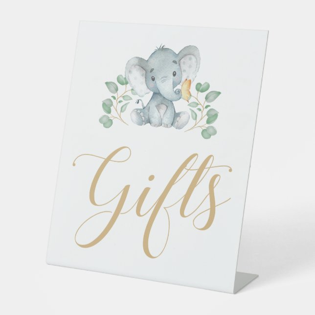 Elephant Baby Shower Gift Sign (Front)