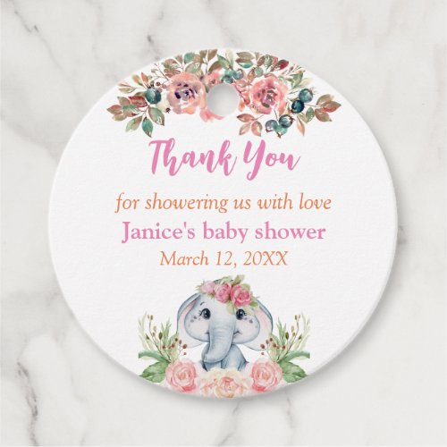 Elephant Baby Shower Gift Tags