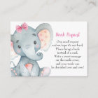 Elephant Baby Shower Girl | Book Request Card