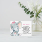 Elephant Baby Shower Girl | Book Request Card (Standing Front)