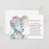 Elephant Baby Shower Girl | Book Request Card (Front/Back)
