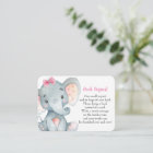 Elephant Baby Shower Girl | Book Request Card