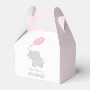 Elephant Baby Shower Girl Cute Favor Box