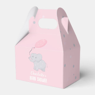 Elephant Baby Shower Girl Cute Favor Box