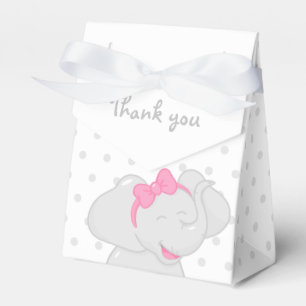 Elephant Baby Shower Girl 💗 🐘 Favor Boxes