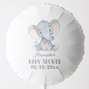 Elephant Baby Shower Gray Balloon