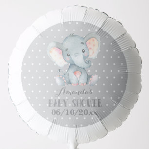 Elephant Baby Shower Gray Balloon