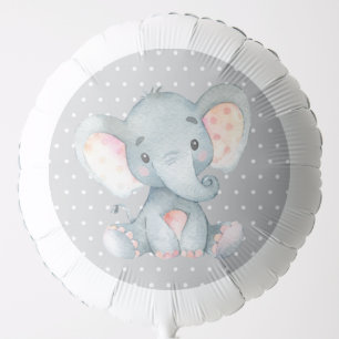 Elephant Baby Shower Gray Balloon