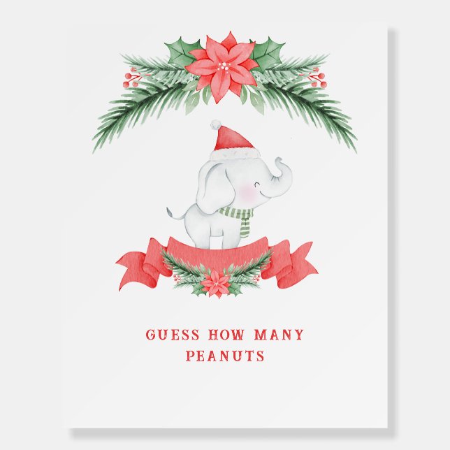 Elephant Baby Shower | Guess How Many Peanuts Foam Board (Front)
