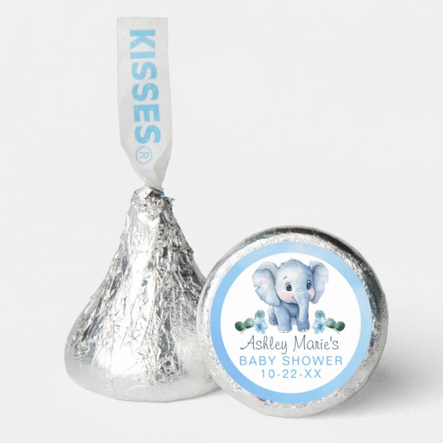 Elephant Baby Shower Hershey’s Kisses Stickers – B Hershey®'s Kisses® (Front)