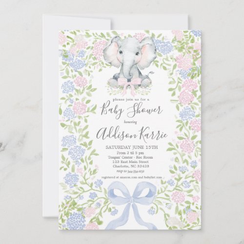 Elephant baby shower invitation