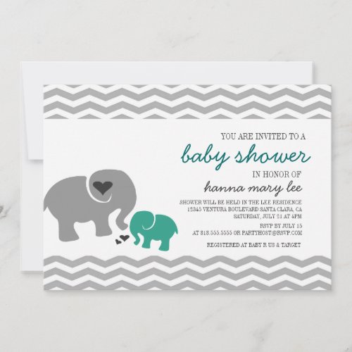Elephant Baby Shower Invitation