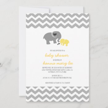 Elephant Baby Shower Invitation by CleanGreenDesigns at Zazzle