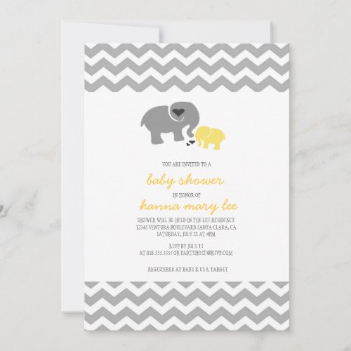 Elephant Baby Shower Invitation