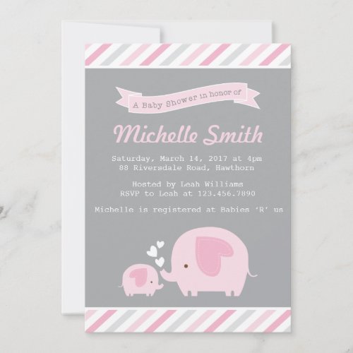 Elephant Baby Shower Invitation