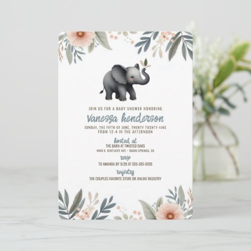 Elephant Baby Shower Invitation