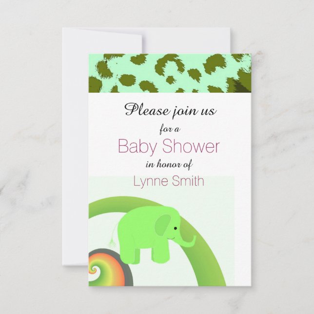 Elephant Baby Shower Invitation (Front)