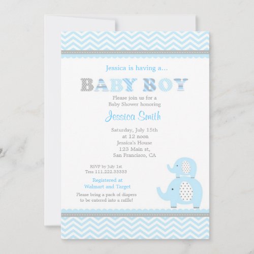Elephant Baby Shower Invitation