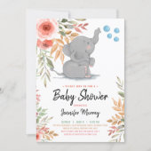 Elephant baby shower invitation (Front)