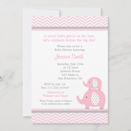 Elephant Baby Shower Invitation