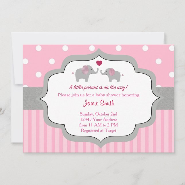 Elephant Baby Shower Invitation (Front)
