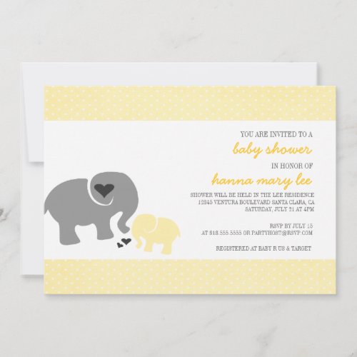 Elephant Baby Shower Invitation