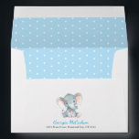 Elephant Baby Shower Invitation Blue and Gray Envelope<br><div class="desc">Elephant Baby Shower Invitation Blue and Gray Envelope</div>