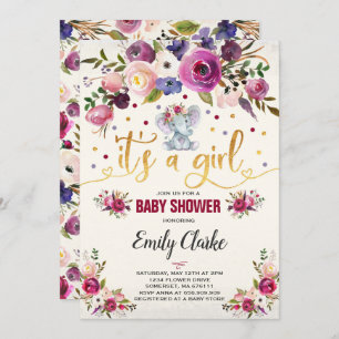 Elephant Baby Shower Invitation Boho Baby Shower
