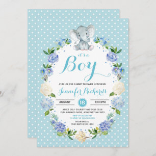 Elephant Baby Shower Invitation Boy Baby Shower