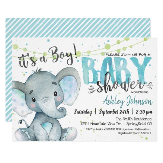 Elephant Baby Shower Invitation Boy Invitation Zazzle Com Elephant Baby Shower Invitation Boy Invitation Zazzle Com
