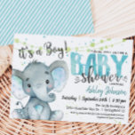 Elephant Baby Shower Invitation, Boy Invitation at Zazzle