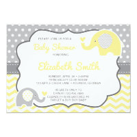Elephant Baby Shower Invitation, EDITABLE COLOR Card