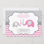 Elephant Baby Shower Invitation, Editable Color Invitation (Back)