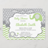 Elephant Baby Shower Invitation, EDITABLE COLOR Invitation (Front/Back)