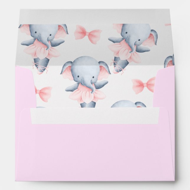 Elephant BABY shower invitation envelopes (Back (Bottom))