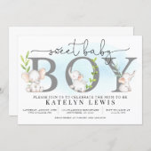 Elephant Baby Shower Invitation for a Boy (Front/Back)
