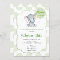 Elephant Baby Shower Invitation Gender Neutral