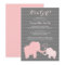 Elephant Baby Shower Invitation Pink and Grey