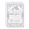 Elephant Baby Shower Invitation Purple and Gray