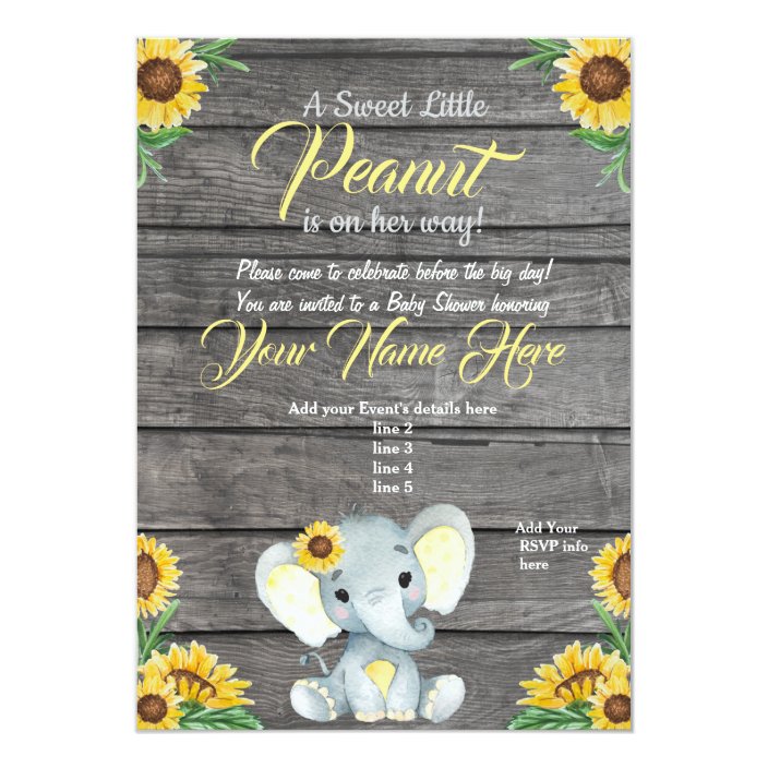 zazzle elephant baby shower invitations