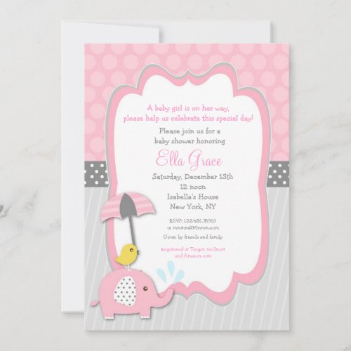 Elephant Baby Shower Invitations