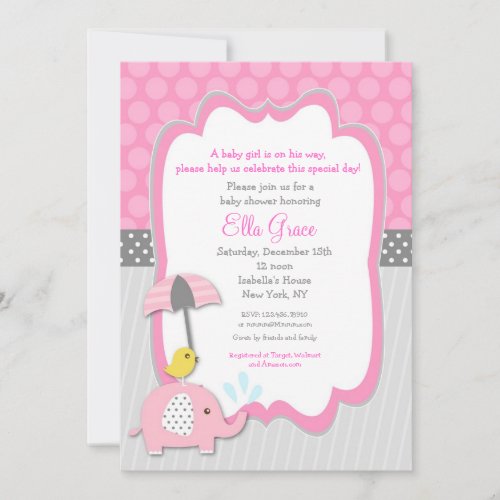 Elephant Baby Shower Invitations boy